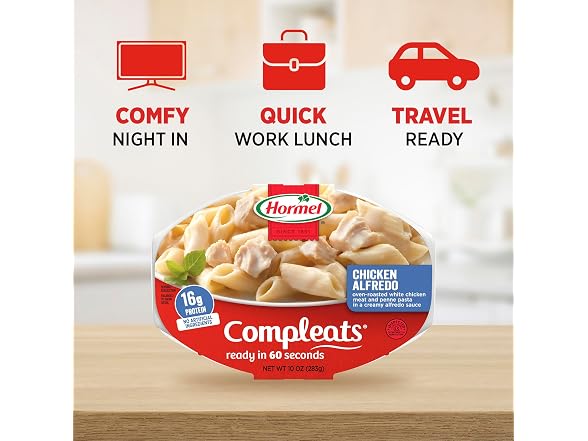 6PK HORMEL COMPLEATS Chicken Alfredo Microwave Tray