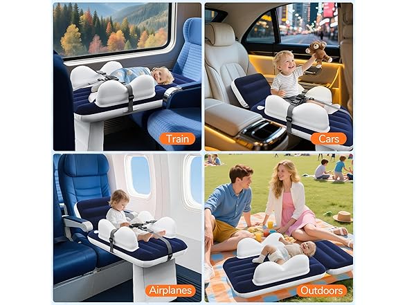 Abdtech Inflatable Toddler Airplane Bed