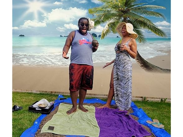 FiVan Backdrop for Summer Pictures 8x6ft Palm