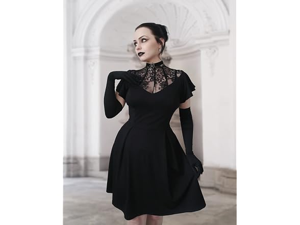 Scarlet Darkness Women (S) Ruffle Cap Sleeve Dress