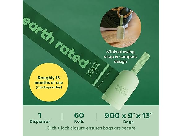 Earth Rated Dog Poop Bag Holder, Durable
