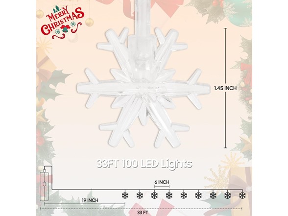 Christmas Lights, LED Snowflake Fairy Lights