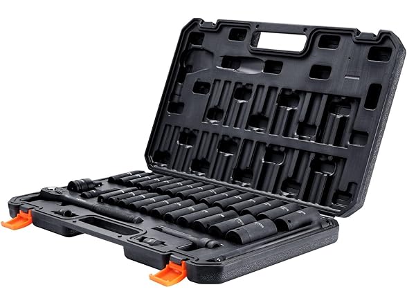 Impact Sockets 33pcs 6pt 1/2in dr Ratchet Tool Kit