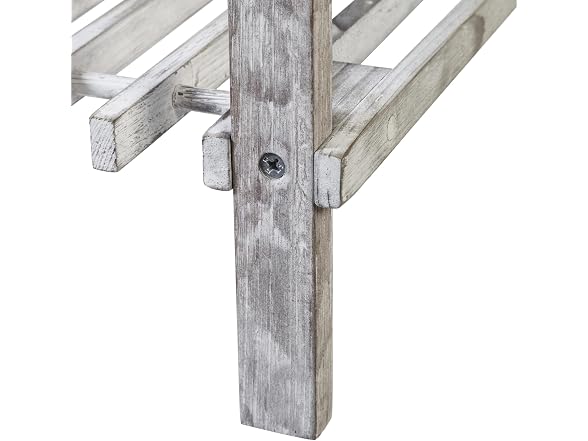 Honey-Can-Do 2-Tier Wood Shoe Rack, Grey