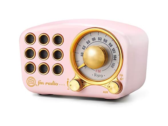 Retro FM Bluetooth Speaker, Pink
