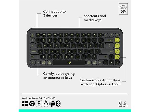 Logitech POP ICON Keys Wireless Bluetooth Keyboard
