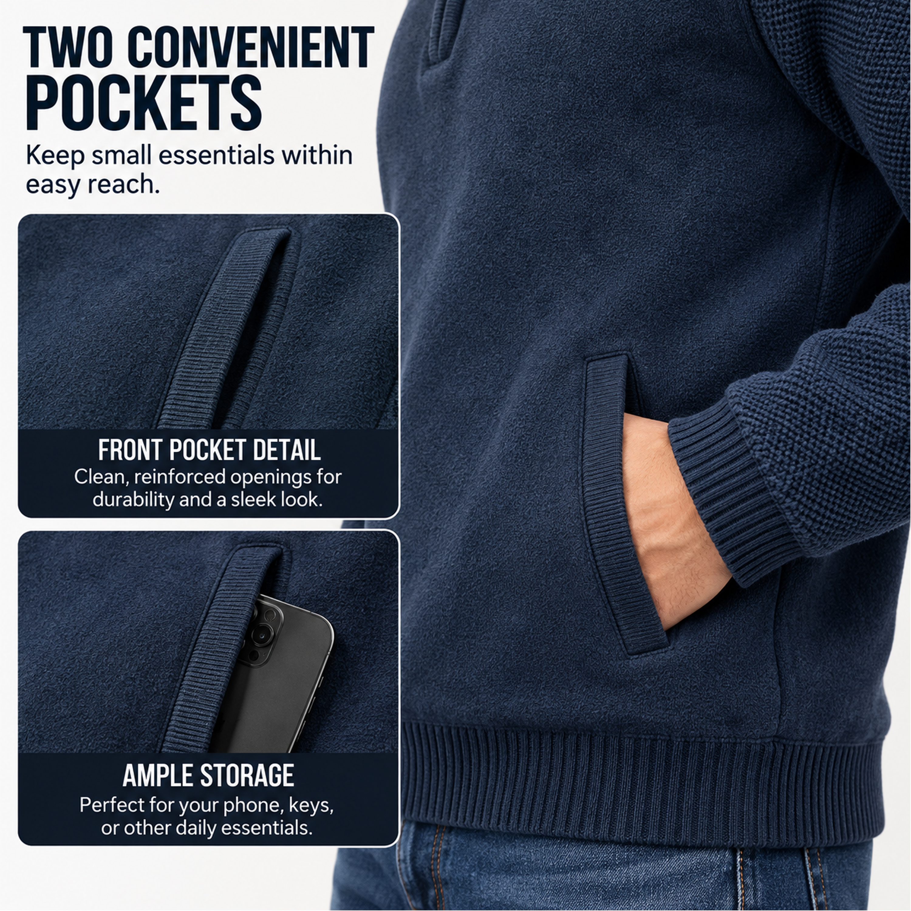 3Pk Mens Fleece Quarter Zip Sweaters - Gallery 21
