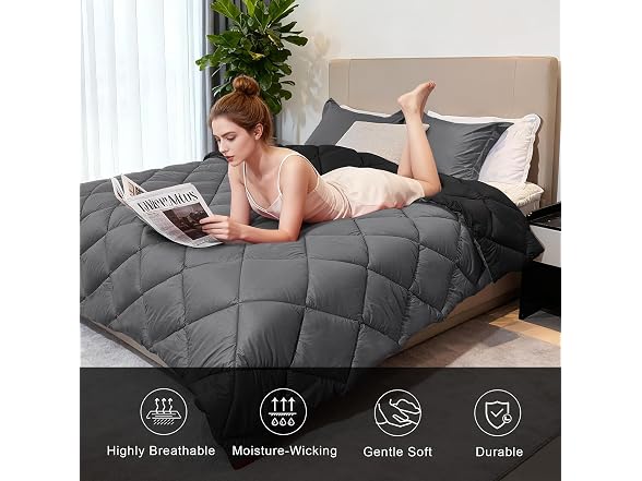 Twin Lightweight Soft Bedding Set Grey