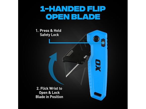 OX Pro Folding Utility Knife - One-Handed, Belt Clip, Wire Stripper
