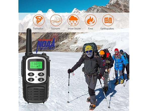 (4 PACK) Fvamom Rechargeable Walkies Talkies with 22 Channels