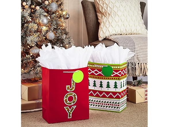 Hallmark 13" Large Christmas Gift Bag Bundle