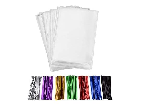 200 Pcs 10 in x 6 in(1.4mil.) Cellophane Treat Bags