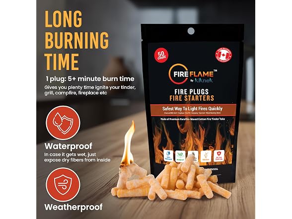 Fireflame Fire Plugs Fire Starters 50Pk