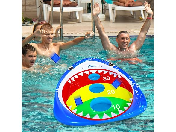 Inflatable Shark Cornhole Board for Pool