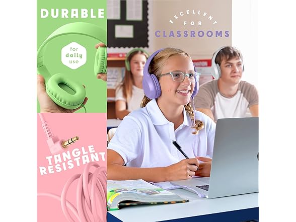 (5 PACK) Sonitum Kids 3.5mm Wired Headphones