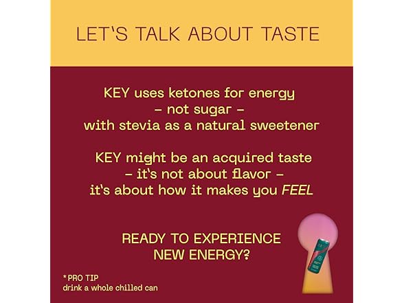 12PK KEY Ketone Energy Drink - Sugar Free