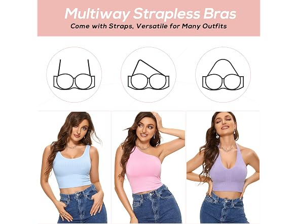 Dobreva Women (32B) Push Up Strapless Bra 32B Bras