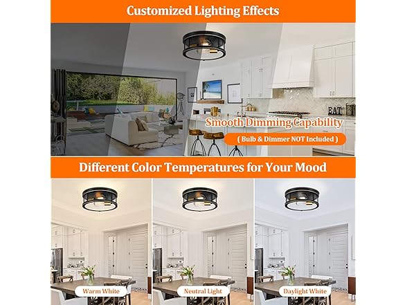 Brightever Flush Mount 2-Light Fixture