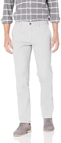 Amazon Essentials Men's Slim-Fit Wrinkle-Resistant Flat-Front Chino Pant, Grey, 32W x 32L
