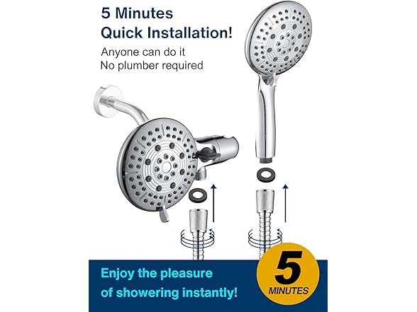 Cobbe 48-Setting High Pressure 3-Way Shower Head Combo