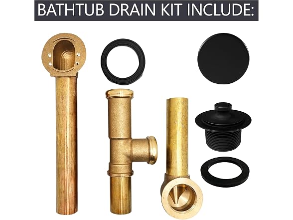 Westbrass A321H-62 14" Brass Bath Waste & Overflow Assembly