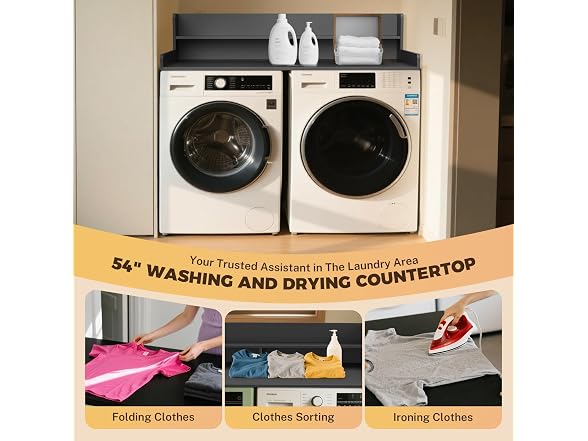 FAHKNS 2-Tier Washer Dryer Countertop One-Piece