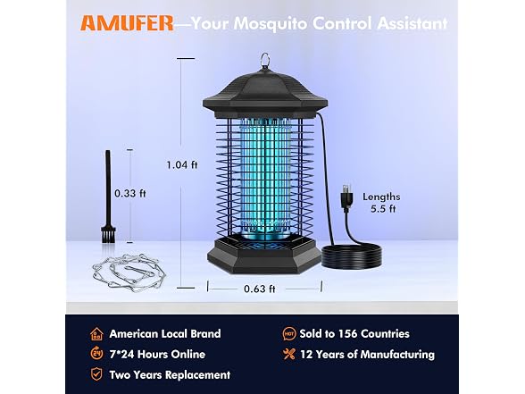 AMUFER 18W 4400V Bug Zapper 1/2 Acre