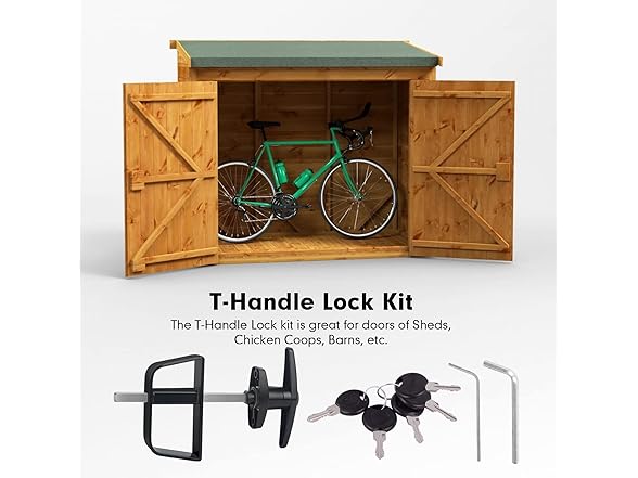 Shed Door Latch T-Handle Lock Kit