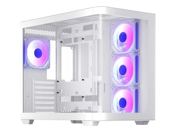 darkFlash ATX Mid-Tower PC Case, White