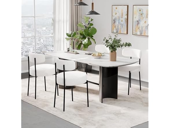 DYHOME Dining Chairs Set of 4, White Kitchen Dining Room Cha (Open Box)