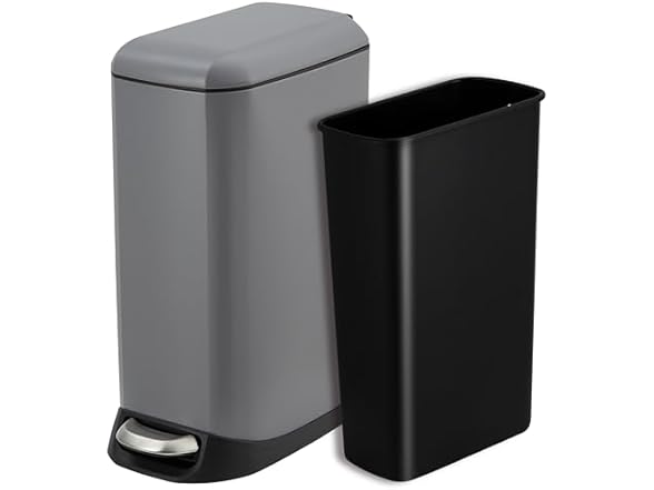 dainslef Bathroom Trash Can with Lid Gray.