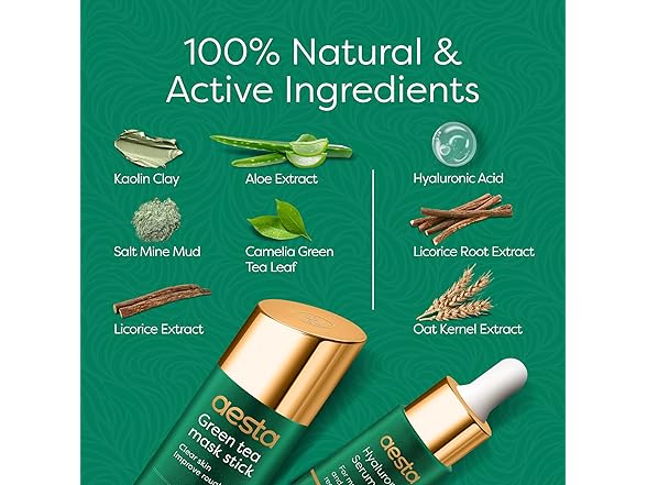 Aesta Green Tea Mask Stick + Hyaluronic Acid