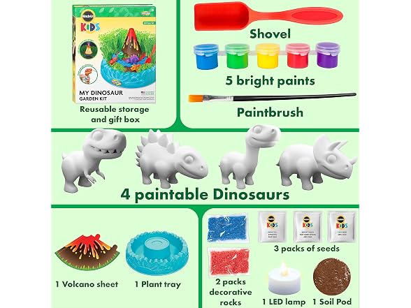 Creative Kids Miracle GRO Dinosaur Garden Kit, Multicolor