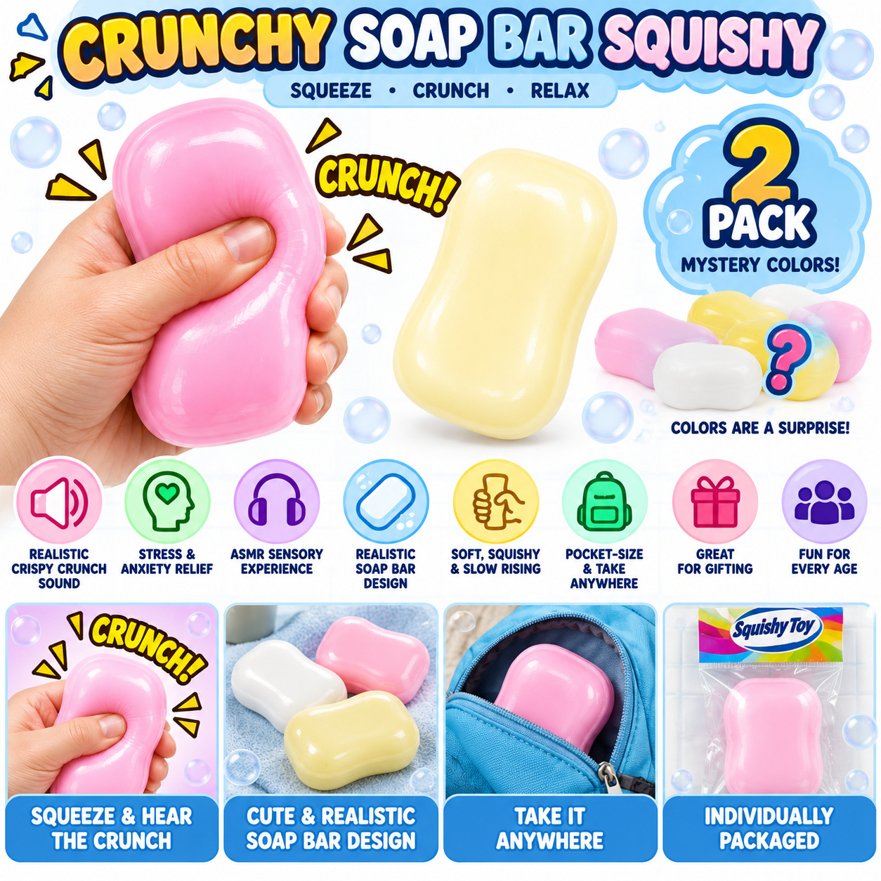 Soap Bar Crunch Squishy 2-Pk - Gallery 5