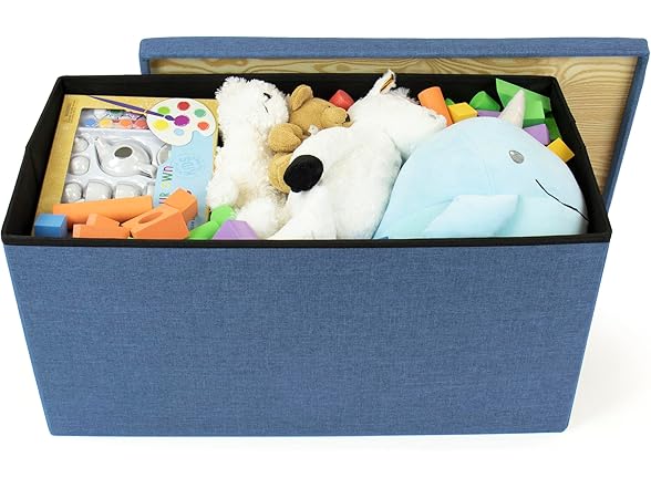 Humble Crew Ryan Tray Coffee Table Ottoman with Storage, Navy