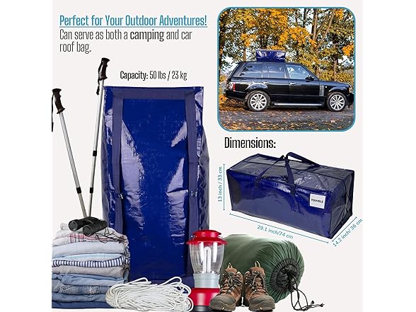 VENO MG-0001 Moving Bags w/ Backpack Straps & Zipper