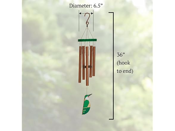 Red Carpet Wind Chimes Hummingbird 36in