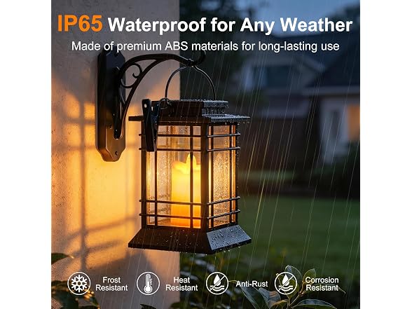 Brightever 4-Pack Solar Lanterns Outdoor Lights, Hanging Solar Lights