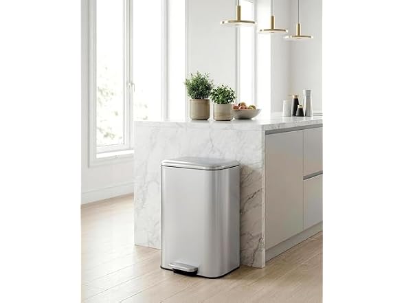 Takywep 50L 13 Gallon Stainless Steel Trash Can