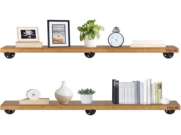 TEN49 Wood Shelves 48in Walnut 2-Pack