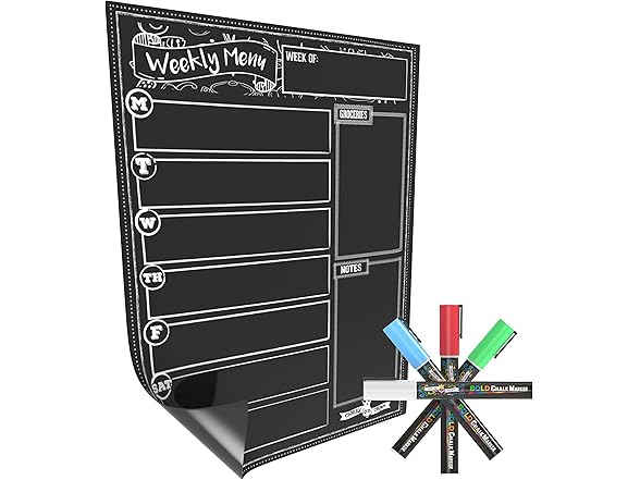 Magnetic Dry Erase Menu Board 2-Pack