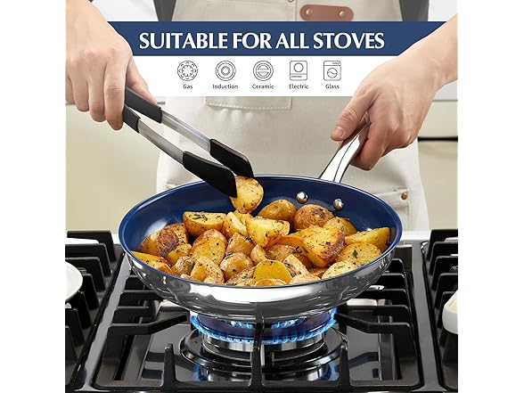 Stainless Steel Frying Pan with Lid