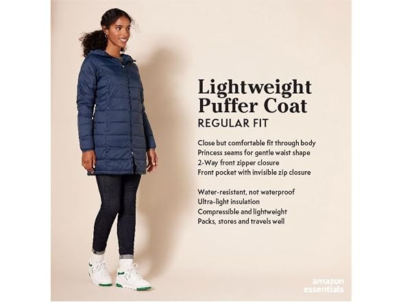 Amazon Essentials Women Lightweight Hooded Coat