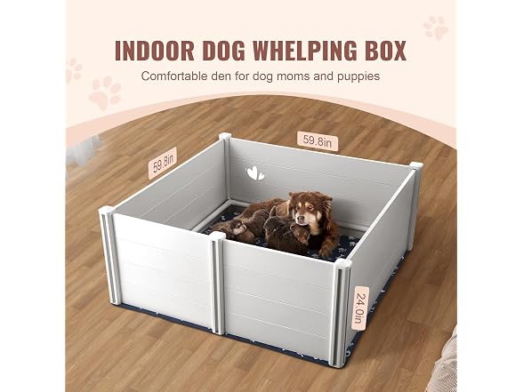 Dog Whelping Box 59.8 x 59.8 x 24.0in