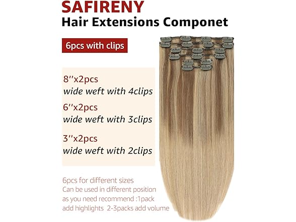 SAFIRENY Clip in Hair Extensions