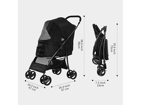 4 Wheels Pet Stroller