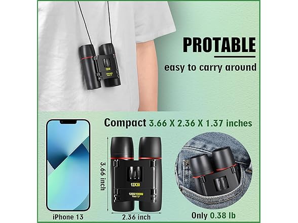 POLDR 12X30 Compact Binoculars