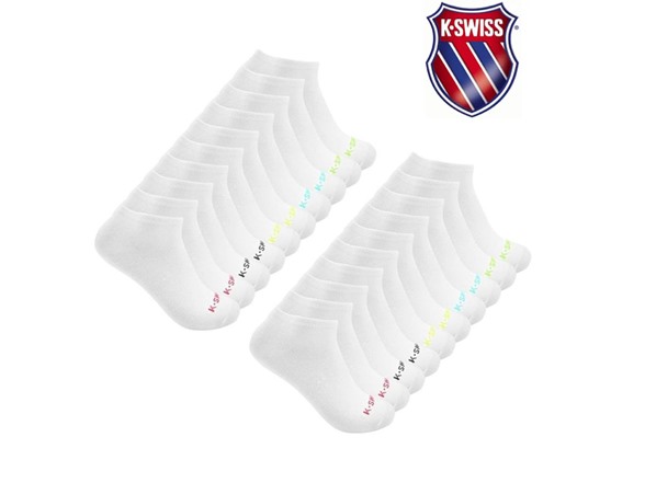 K-Swiss Women's Low Cut Socks (20-Pairs)