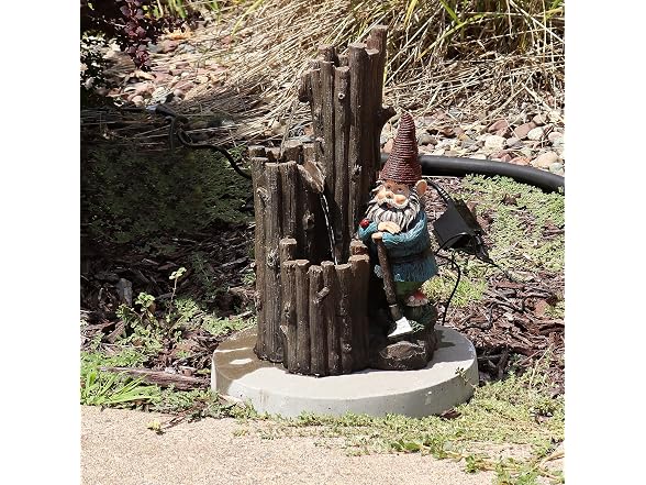 Sunnydaze Decor Resting Gnome Fountain 17"
