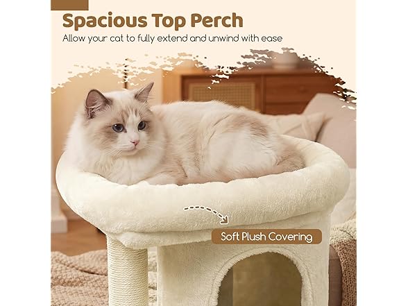 DORTALA Cat Tree for Indoor Cats, 26-Inch Beige